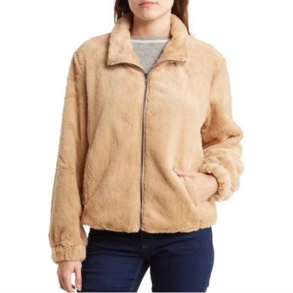 Sanctuary Lux Faux Fur Jacket Cashew X-Large